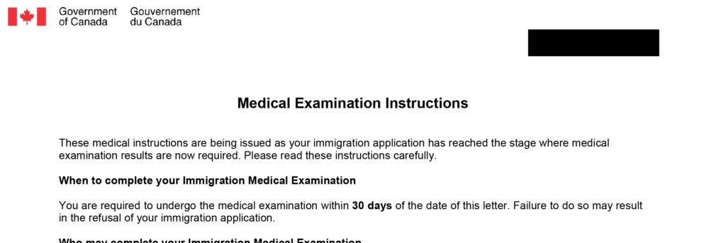 Medical Examination Instructions